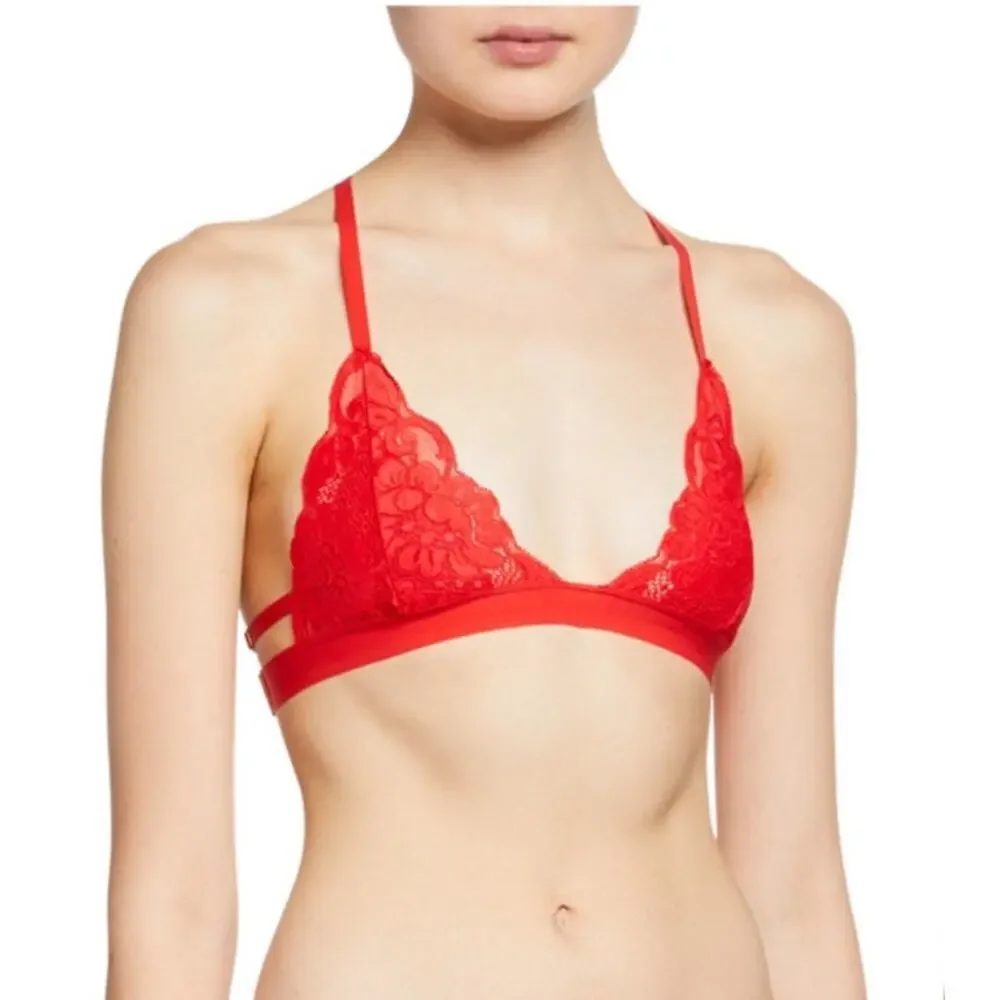 Free people we are hah sistah hot pink adjustable racerback bralette size S